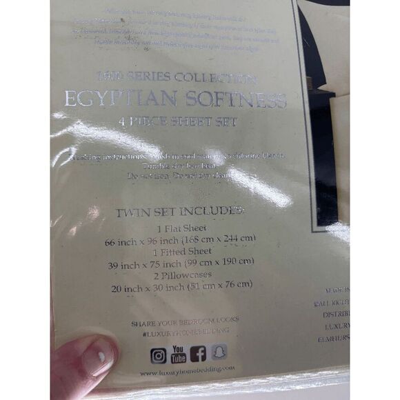 New LUXURY HOME 1600 Series Collection Egyptian Softness 4 Piece Sheet Set Twin - Picture 5 of 6